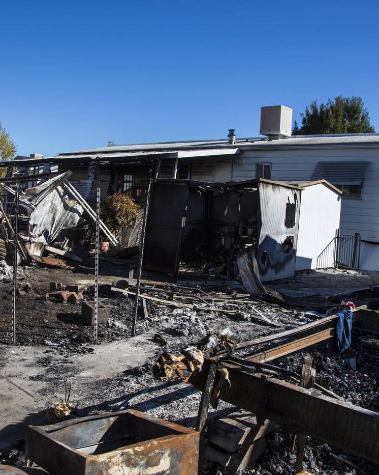 Exterior of a house damaged by fire